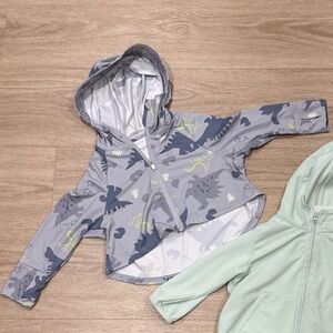 Balabala Kids Dinosaur and Uniqlo airism Mint Green Hoodies 12-18M